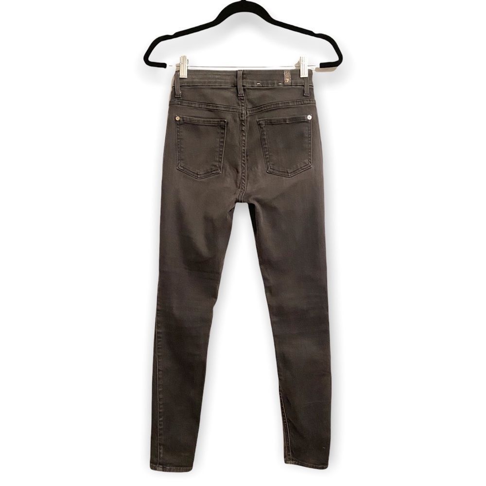 7 For All Mankind High Rise Ankle Skinny, Gray, Size 25 - Picture 4 of 5